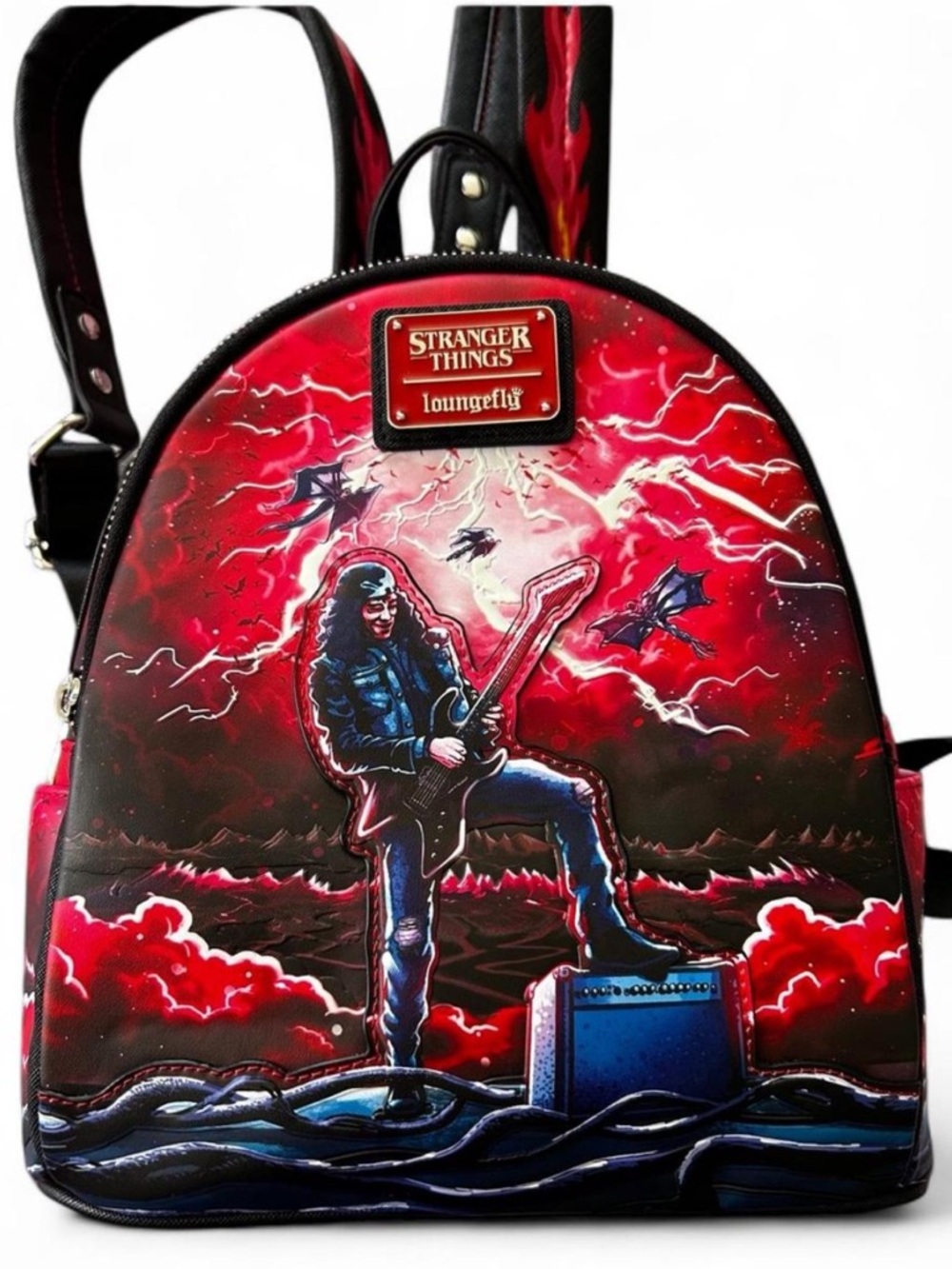 Stranger Things Eddie Munson Tribute Glow In The Dark Loungefly Mini Backpack